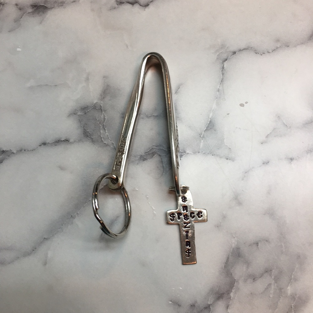 Silver spoon key chain that hangs on purse, charm - Picture 3 of 4
